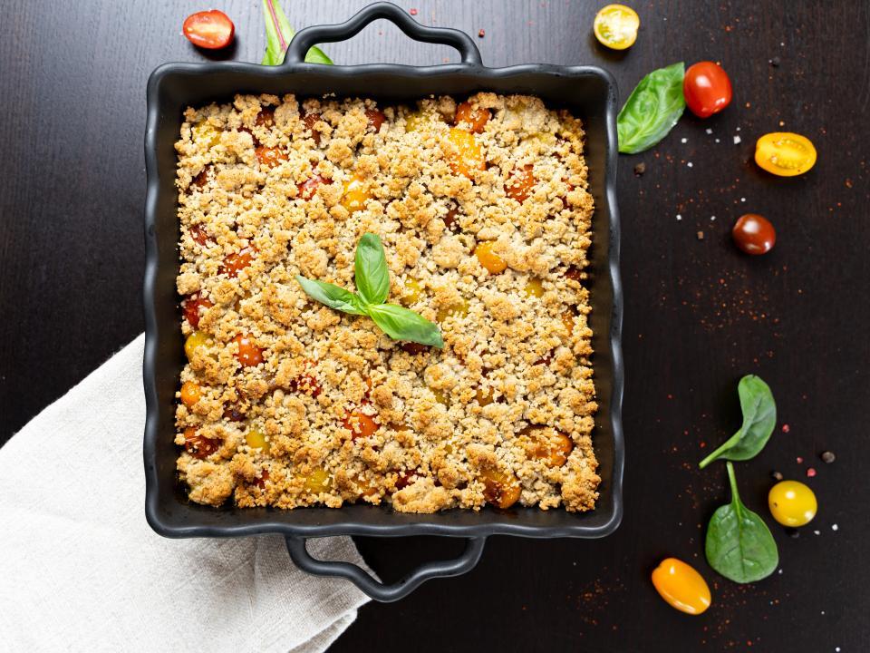 Crumble de tomates au parmesan